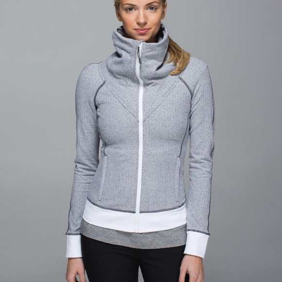 lululemon athletica Jackets & Blazers - Lululemon Athletica Be Present Jacket Heathered Herringbone Womens Sz 6.